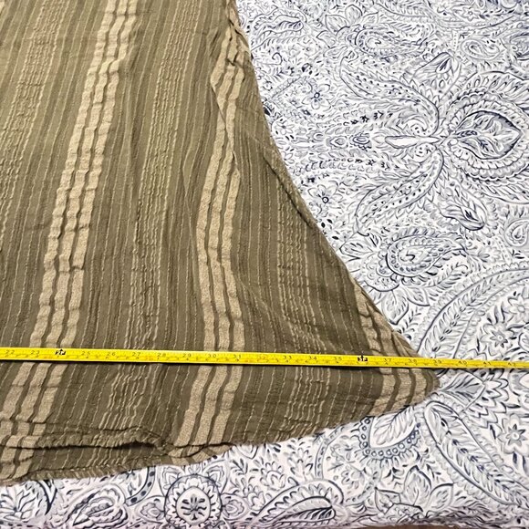 boho 100% cotton green /gold tunic dress/top - one pocket - size 'one size' - Picture 8 of 8